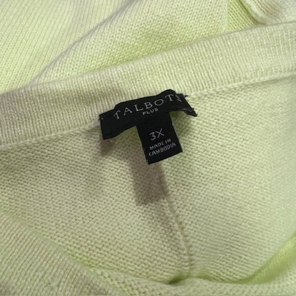 Talbots Yellow/Green Crew Neck 3/4 Sleeve Pullover Sweater Size XL - Picture 9 of 9